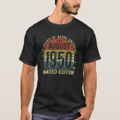T-shirt Août 1950 72e anniversaire 72 ans 1 (Devant)