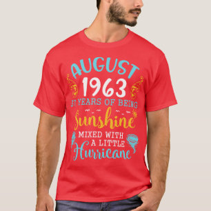 T-shirt Août 1963 Joyeux Anniversaire 57 Ans D'Être Sunsh