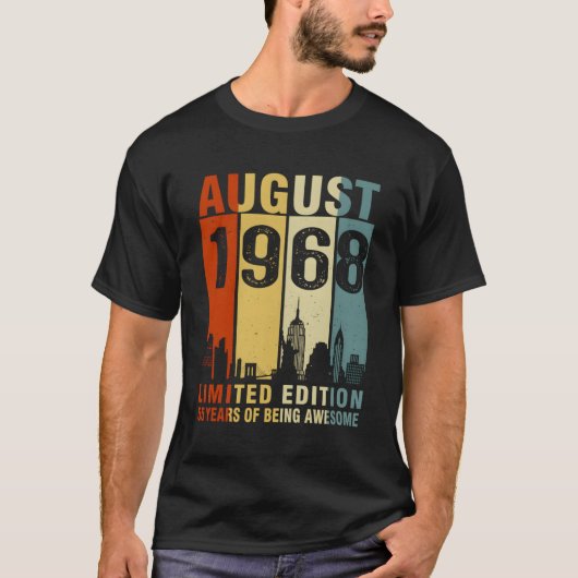 T-shirt Août 1968 55 Ans D'Être Impressionnant (Devant)