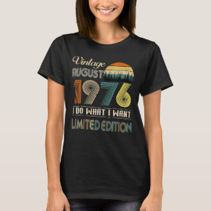T-shirt Août 1976 Vintage Anniversaire De 46 Ans