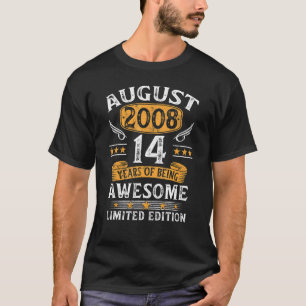 T-shirt Août 2008 14e anniversaire 14 ans