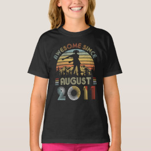 T-shirt Août 2011 la 8ème soie de fille d'anniversaire