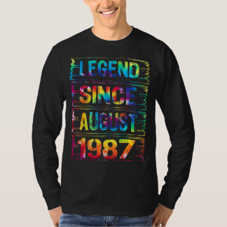 T-shirt Août 35 ans depuis 1987 35e anniversaire Cravate