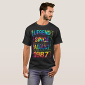 T-shirt Août 35 ans depuis 1987 35e anniversaire Cravate (Devant entier)
