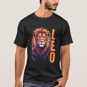 T-shirt Août Anniversaire Leo Lion Pride Graphisme Mens Zo