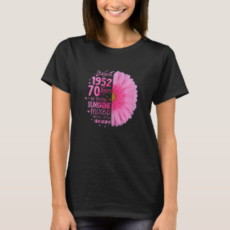 T-shirt Août Fille 1952 70 ans 70e anniversaire