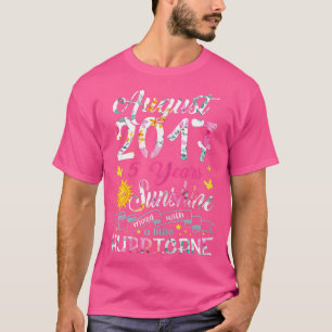 T-shirt Août Fille 2017 5 Anniversaire 5 Année Awesome Dep