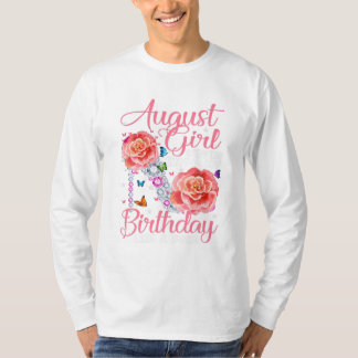 T-shirt Août Fille Entrant Dans Mon Anniversaire