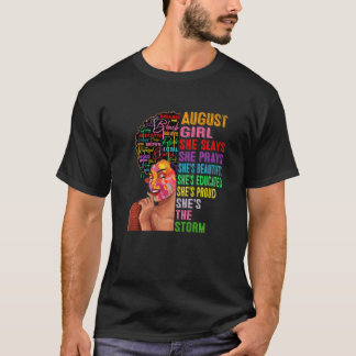T-shirt Août Fille qu'elle envoie et prie Août Anniversair