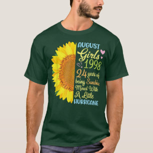T-shirt Août Filles 1998 24 Ans D'Être Sunshine Mied