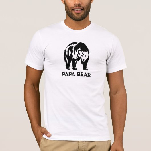 T-shirt *~* AP86 Fête des pères Papa BEAR à l'air dur (Devant)