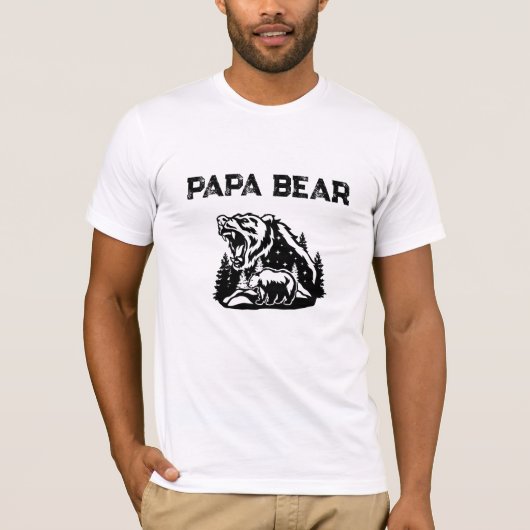 T-shirt *~* AP86 Roaring PAPA BEAR Stars Fête des pères (Devant)