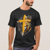 T-shirt Ap 17:14 Roi des Rois - Lion- Cross Unisex (Devant)