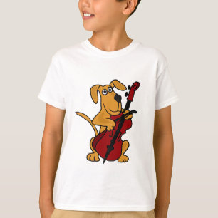 T-shirt AP chiot Brown jouant le violoncelle