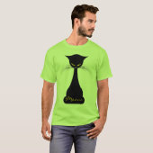 T-shirt APAL : Meow du chat noir des hommes (Devant entier)