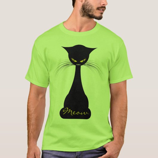 T-shirt APAL : Meow du chat noir des hommes (Devant)