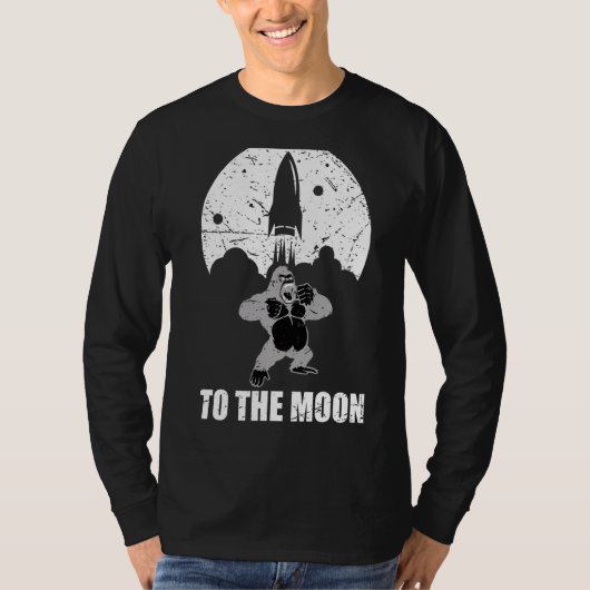 T-shirt Ape À La Lune Crypto Coin Rocket Crypto Nft (Devant)