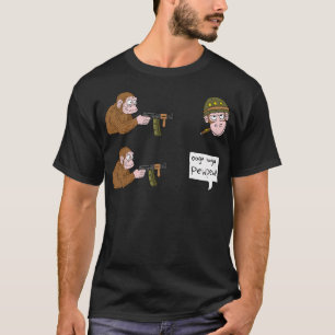 T-shirt Ape Avec Un Singe D'Armes À Feu.