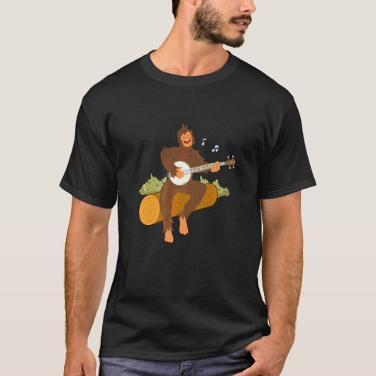 T-shirt Ape Singe Jouer Banjos Music Strings Instrument (Devant)