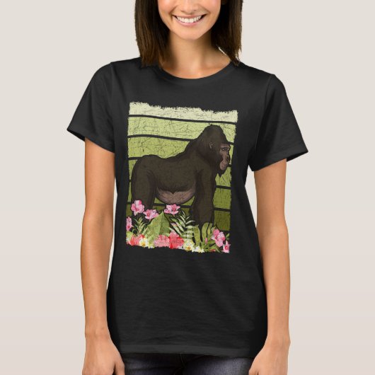 T-shirt Ape Tropical Singe Lover Gorilla Lover Retro Gori (Devant)