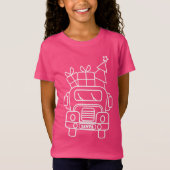 T-Shirt Aperçu camion de Noël Père Noël voiture vue avant (Devant)
