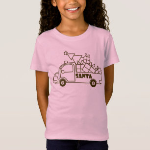 T-Shirt Aperçu camion de Noël Père Noël vue côté voiture