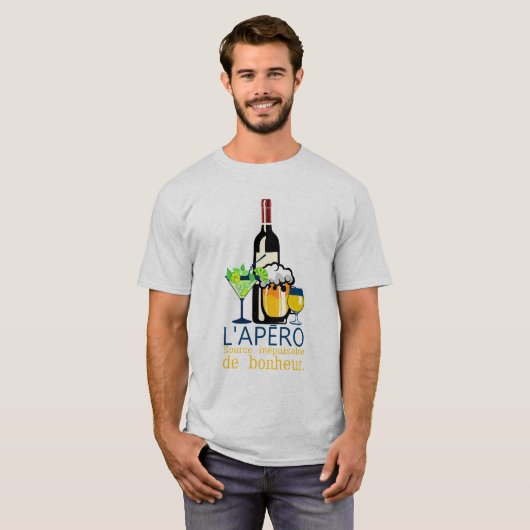T-shirt apero pastis biere mojito vin source inepuisable b (Devant entier)