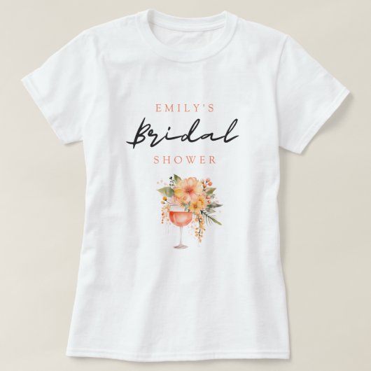 T-shirt Aperol Spritz Floral Bridal Shower (Design devant)