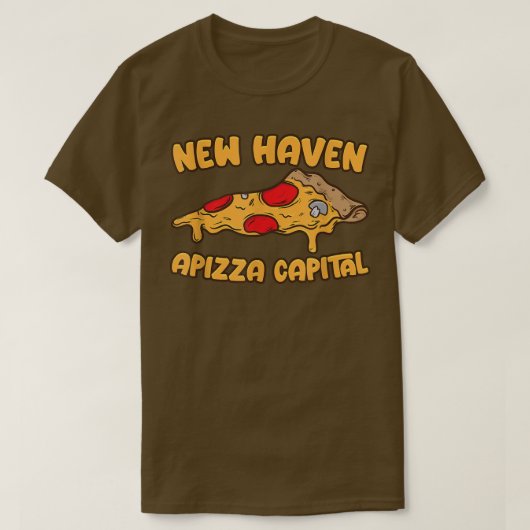 T-shirt Apizza CT  Capitale mondiale de la pizza New Haven (Design devant)