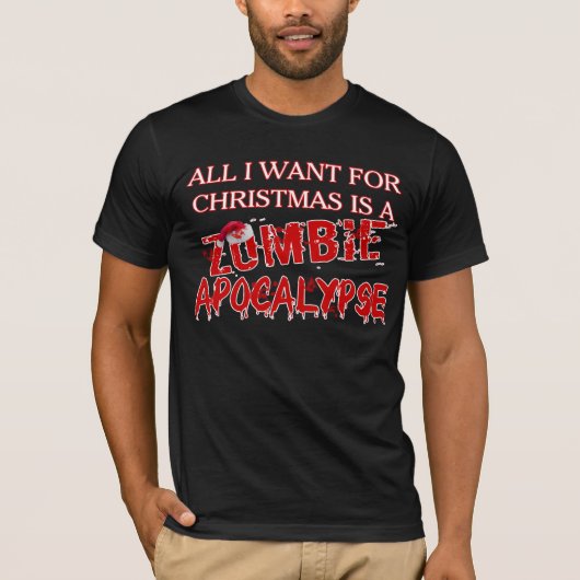 T-shirt Apocalypse de zombi de Noël (Devant)
