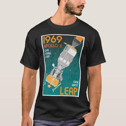 T-shirt Apollo 11. Un bond géant (Rétro) (Devant)