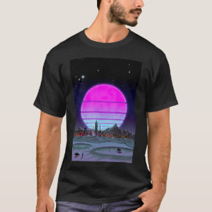 T-shirt Apollo Dreams - Cyberpunk Moon En Neon