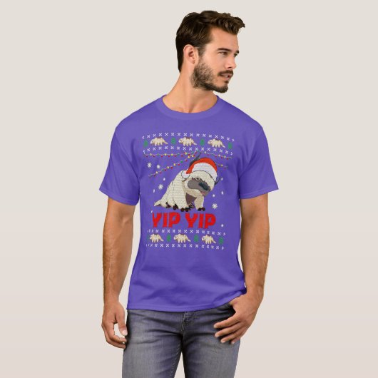 T-shirt Appa Sky Bison yip yip Ugly Christmas Sweater Gift (Devant entier)