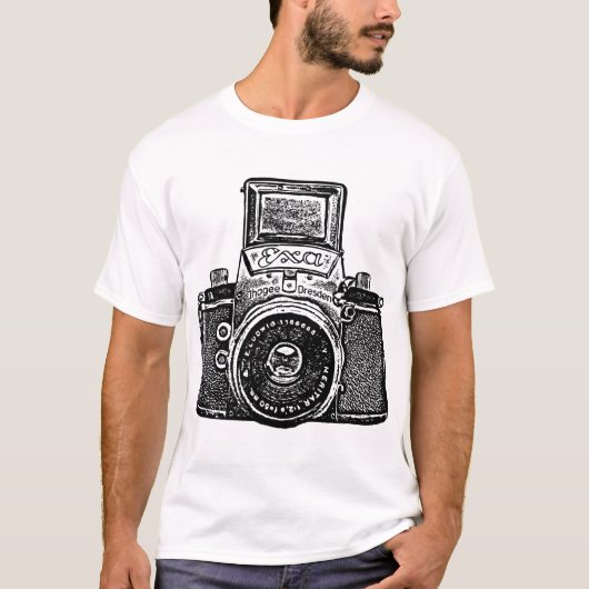 T-shirt Appareil-photo Allemand de l'Est géant - noir (Devant)