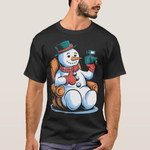 T-shirt Appareil photo Chaise Cosy Bonhomme de Neige Vibes