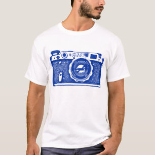T-shirt Appareil photo géant soviétique russe - Bleu marin