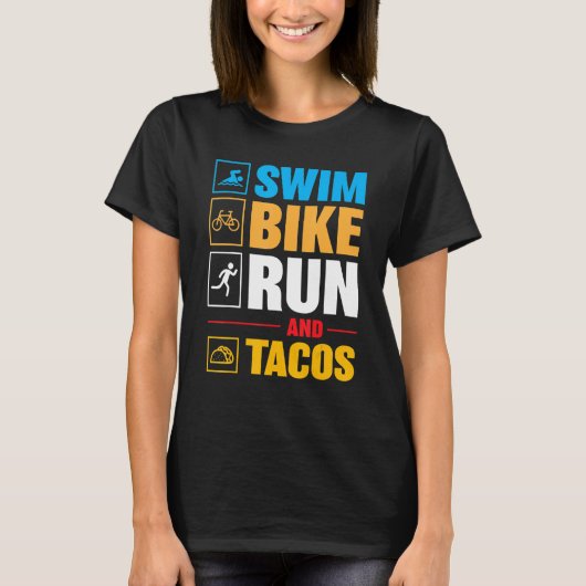 T-shirt Appareil Swim Bike Run & Tacos (Devant)