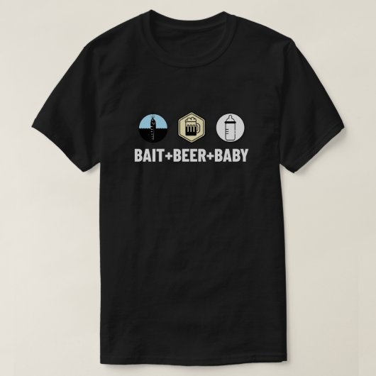 T-shirt appât, bière et paternité (Design devant)
