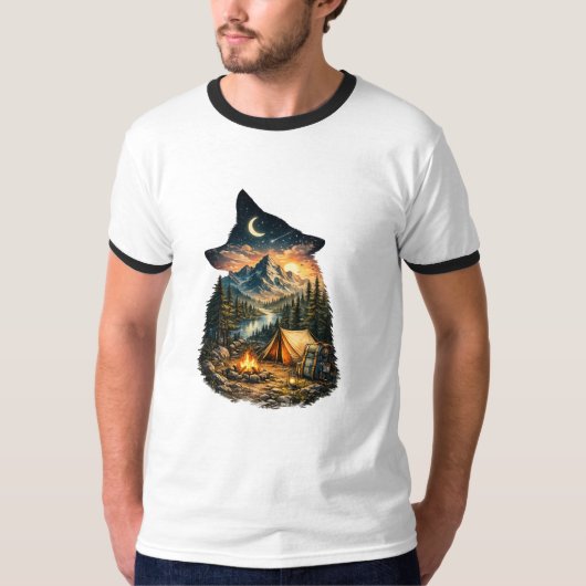 T-shirt Appel de la nature - Aventure de camping (Devant)