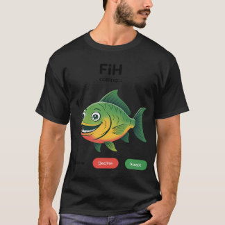 T-shirt Appel déclin accepté drôle de pêche téléphone Cal