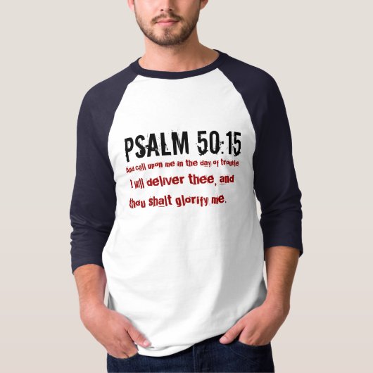 T-shirt Appel Me For Help ! (Psaume 50:15 + Backward) (Devant)