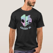 T-shirt Appelé Il Alien Chat Conspiration Extraterrestre L (Devant)