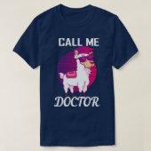 T-shirt Appelez-moi Doctorat Llama Alpaca (Design devant)