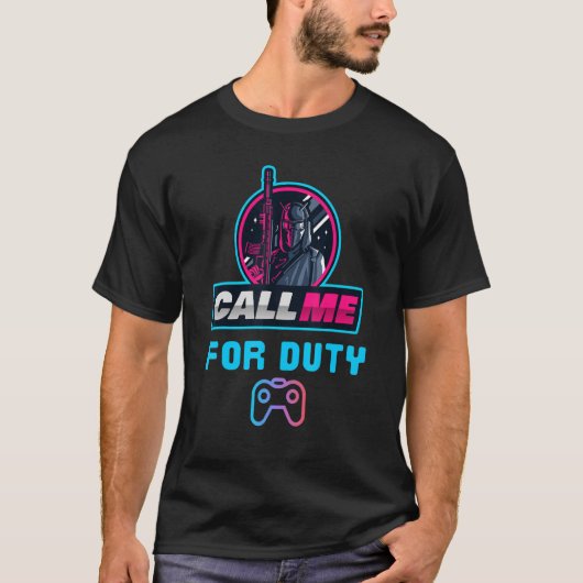 T-shirt Appelez-Moi En Devoir, Jeux De Console Arcade Gagn (Devant)
