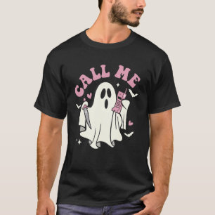 T-shirt Appelez-Moi Halloween Trick Ou Treat Saison Éffray