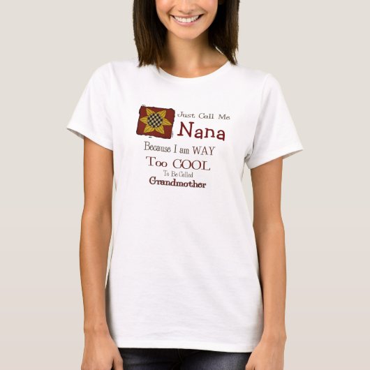 T-shirt Appelez-moi Nana Cool Grand-shirt Prim Tournesol (Devant)