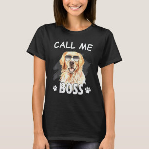 T-shirt Appelez-Moi Patron Chien Retriever du Golden Rac