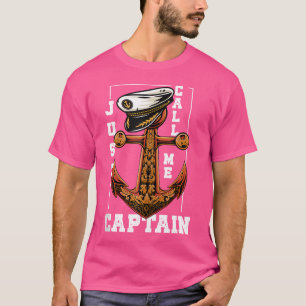 T-shirt Appelez-Moi Simplement Capitaine Ancre Marin Marin