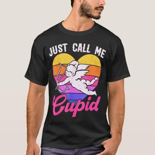 T-shirt Appelez-moi simplement Cupidon Saint-Valentin Flèc (Devant)