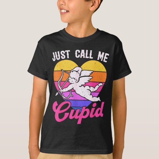 T-shirt Appelez-Moi Simplement Cupidon Saint-Valentin Flèc (Devant)